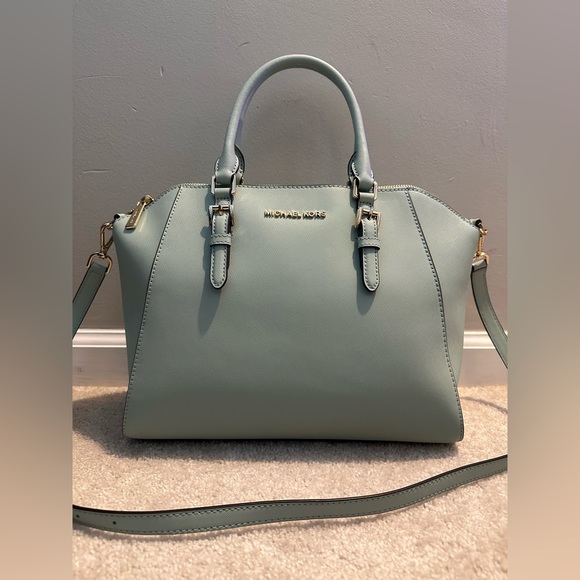 NWOT Sage Green Michael Kors Large Ciara messenger crossbody satchel - Picture 1 of 8
